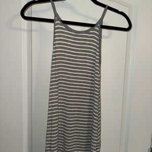 American Eagle Outfitters Gray and White Striped Tank Top
